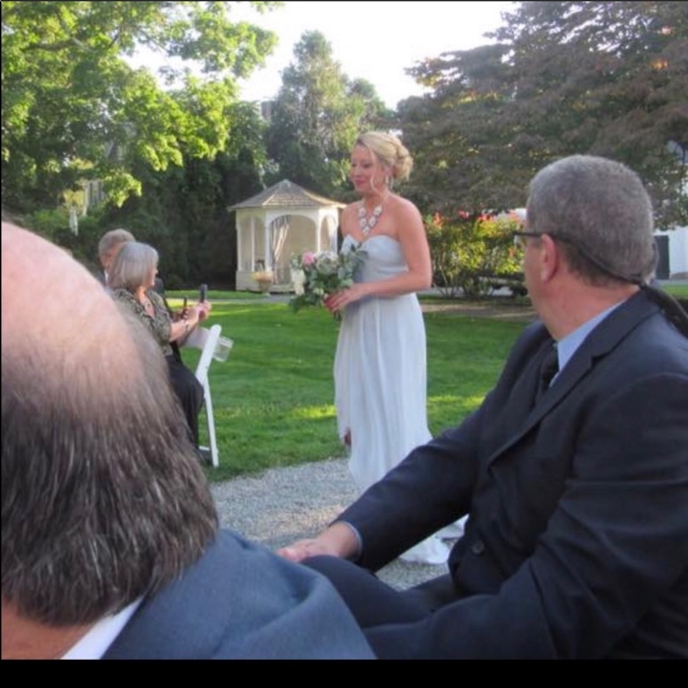 šStaplesās Davidās bridal high low gown mystic - Picture 4 of 7